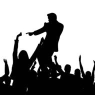 silhouettes of people at a fun party