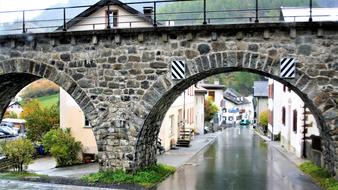 low stone railway bridge