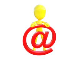 red email symbol in the hands of a yellow man