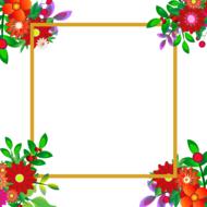 flowers photo frame as background