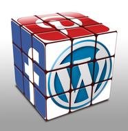 social media logos on cube