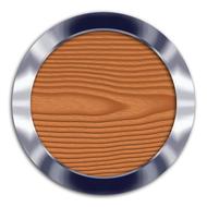 Beautiful, wooden icon in the glossy, metal frame at white background, on clipart