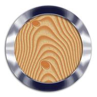 wooden button on white