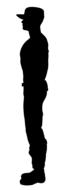 black profile of a soldier in uniform