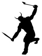 ork, silhouette of fantasy warrior
