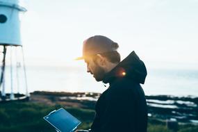 portrait of man near Sea Ocean Water