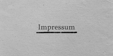 underlined word impressum on gray background