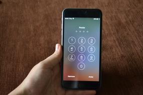 digital password on iphone screen