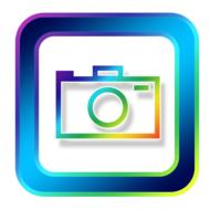 colorful icon, photo camera