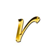 golden glossy letter r