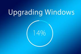 upgrading windows operating system, blue wallpaper