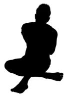 silhouette of a posing man