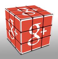 google social media symbol on rubik's cube