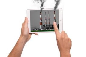 industrial pollution on the smartphone screen