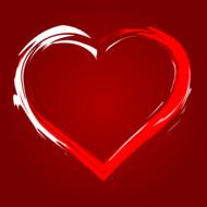 heart symbol on burgundy background