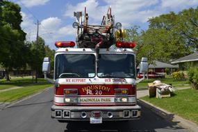 retro fire truck with siren