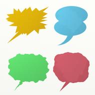 set of cartoon colorful speech bubbles