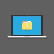 laptop image on gray background