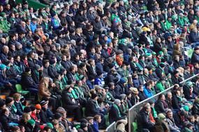 view of the podium with spectators at the stadium