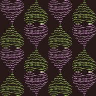 Beautiful, green and purple patterns, at black background, on clipart