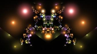 Colorful and bright, fractal pattern with lights, clipart