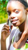 Girl talking by Mobile Phone