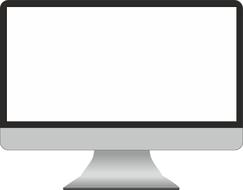 monitor with white screen as an illustration