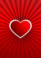 heart on a background of red rays