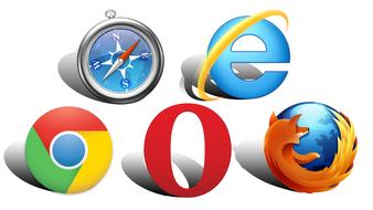 search engine symbols on white background