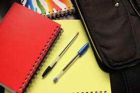 office supplies near laptop