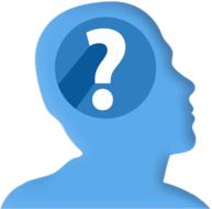 question mark icon at head profile