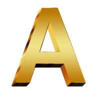 A, golden initial letter