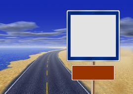 road and note traffic sign
