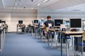 computers in a modern library