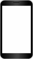 black smartphone with white screen as an illustration