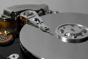 metal hard drive, close-up