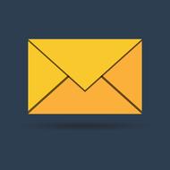 drawn yellow envelope on dark blue background