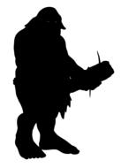 black silhouette of a troll