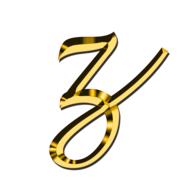 golden glossy letter z