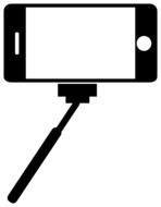 smartphone on selfie stick as illustration