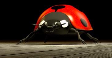 ladybug, red spotted beetle, 3d render