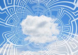 Beautiful, white clouds, at beautiful, white pattern in blue sky
