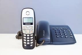 desk Phone with keyboard and handset