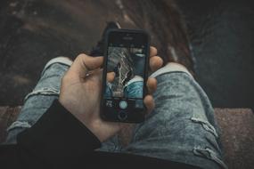 closeup view of Mobile Phone Concrete Screen