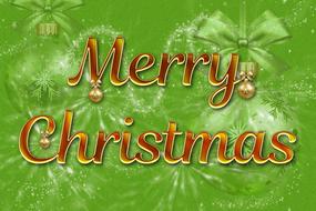 merry christmas on green glitter background