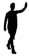 black male silhouette in a pose