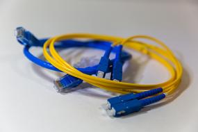 yellow-blue cables with plugs