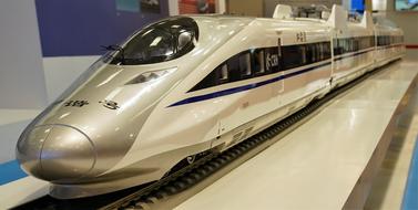 model of silver Chinese High Speed Train