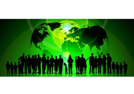 clipart of green neon human silhouettes