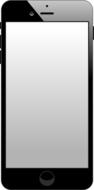 drawn black smartphone with gray screen